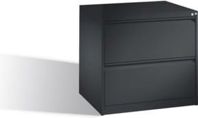 C+P Hängeregistraturschrank Acurado DIN A4 mit 2 Schubladen, zweibahnig, Schwarzgrau - Bild 1