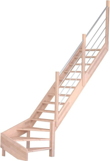 StarWood Treppe Mykonos Pro Winder aus Buche in Braun mit Edelstahl-Geländer - Bild 1