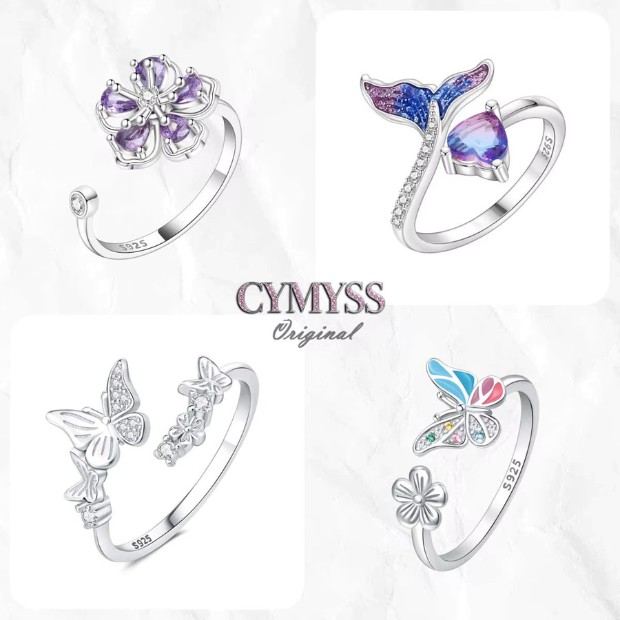 CYMYSS Ring, 925 Silber, Zirkonia, Schmetterling, Damen - Bild 1