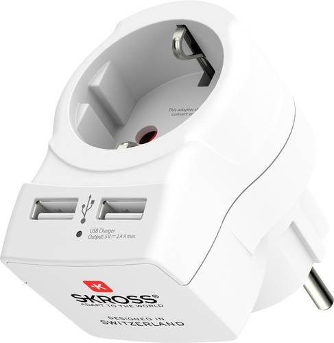 Skross Zwischensteckdose mit USB-A und USB-C in Weiß - Bild 1