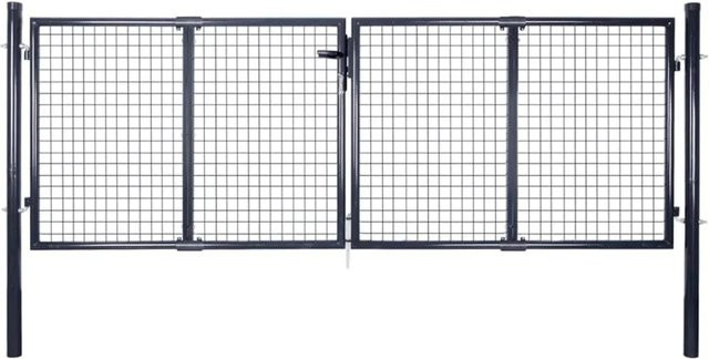 vidaXL Gitter-Gartentor aus verzinktem Stahl in Anthrazitgrau, Breite: 306 cm, Höhe: 100 cm - Bild 1