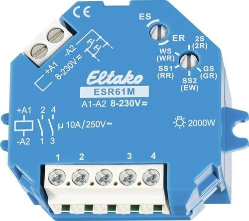 Eltako Stromstoß-Schalter ESR61M Auf-/Unterputz 1 Schließer 230 V/AC 230 V/DC 10A Blau - Bild 1