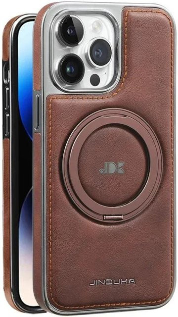Magnetische Lederhülle mit Ständer für Apple iPhone 12 in Braun - Bild 1