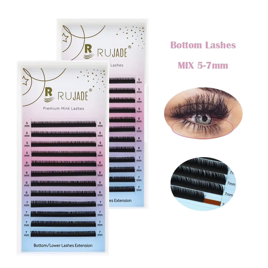 RUJADE untere Wimpernverlängerung, Kaschmirwimpern, 0,03 Volumen, Matt Black - Bild 2