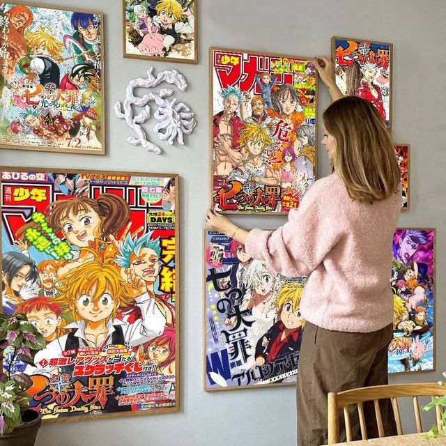 Anime-Poster Die sieben Todsünden als Kawaii-Kunstwerk aus Whitepaper in Multicolor - Bild 1