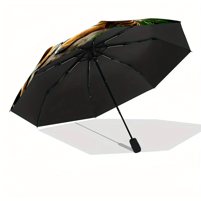 Faltbarer Regenschirm mit Dschungeltier-Muster von Suita in Multicolour mit robustem Eisenrahmen und 8 Rippen - Bild 5