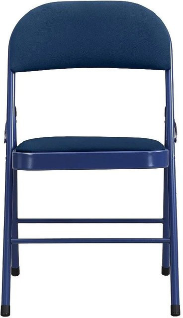 Vente-unique Stuhl Ortensia aus Samt in Königsblau mit Metallgestell, Breite: 46 cm, Tiefe: 46 cm, Höhe: 46 cm - Bild 1