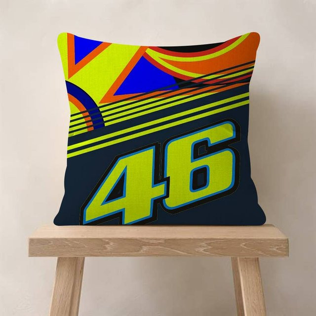 V-Valentino Moto GP R-Rossi 46 Kissenbezug aus Plüsch, Blau, B/B/H: 50 x 50 x 50 cm - Bild 1
