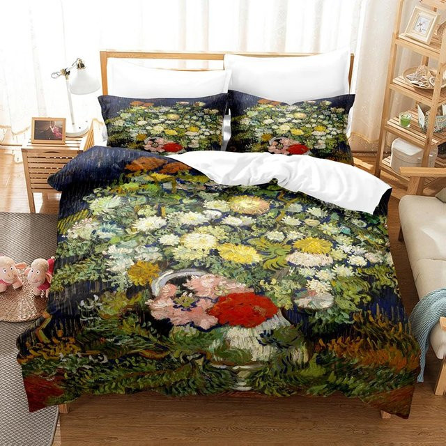 JMG Household Supplies Bettwäscheset Van Gogh Ölgemälde Design aus Mikrofaser, Mehrfarbig, B/H: 245 x 210 cm - Bild 1