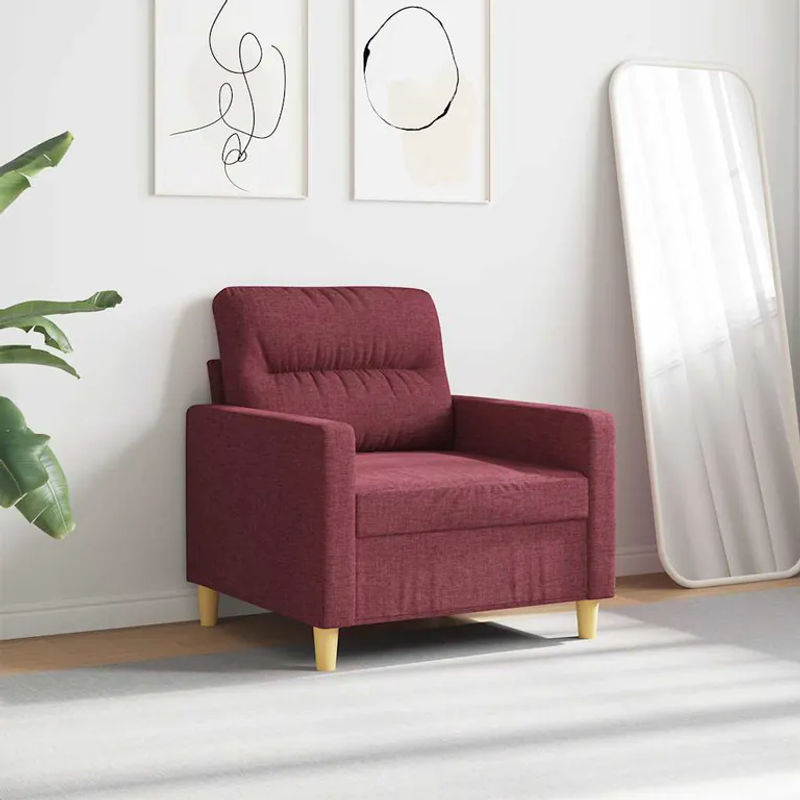 Modern Sessel von Vidaxl in Rot mit Stoffbezug und Metallgestell, Breite: 60 cm - Bild 4