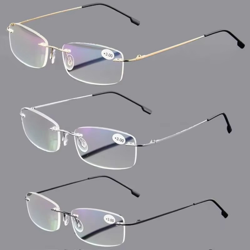 ONEVAN Lesebrille, randlos, Titanium, rectangular, silver, Unisex - Bild 2
