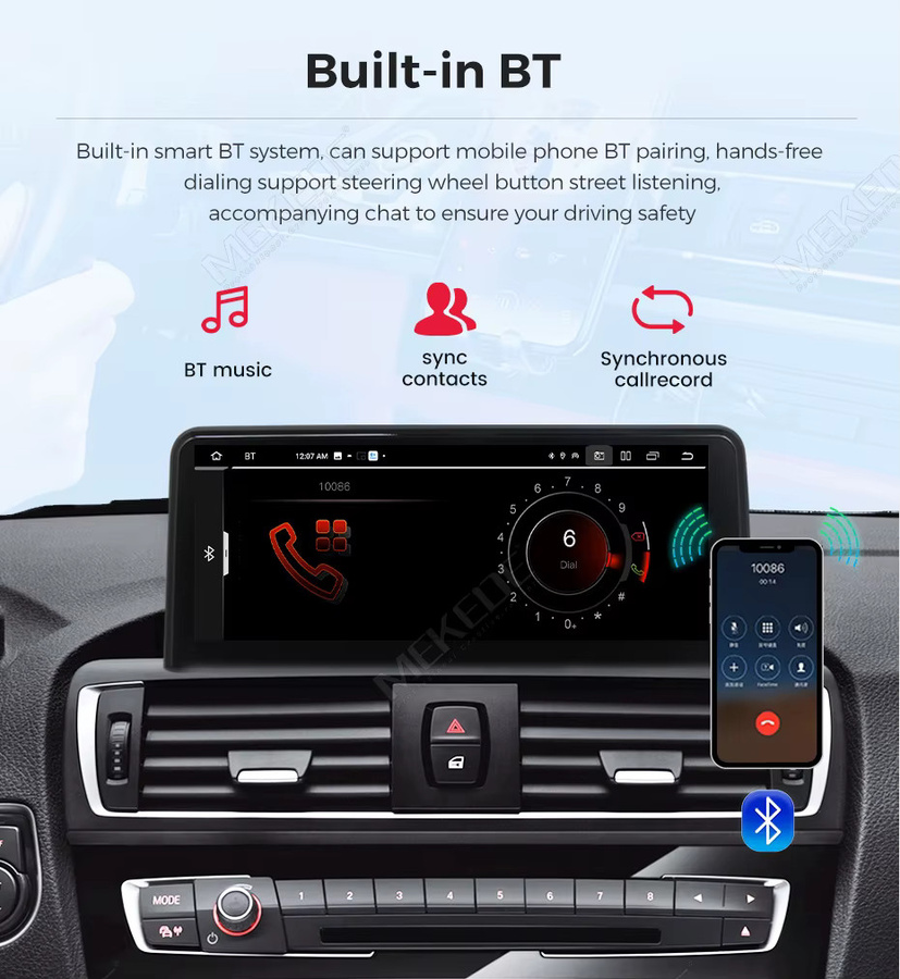 MEKEDE Android 15 Autoradio mit kabellosem CarPlay und Android Auto für BMW 3er und 5er Serie E60 E61 E63 E64 E90 E91 E92, Farbe: Schwarz, mit Bluetooth, WLAN, GPS und 4G LTE Navigation - Bild 3