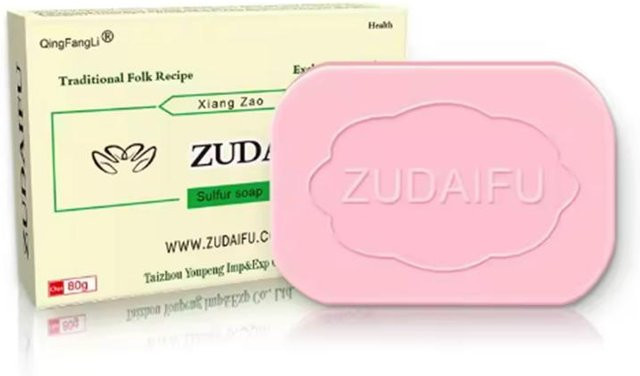 Zudaifu Seife, Körperpflege mit Schwefel, 80g, für fettige Haut - Bild 1