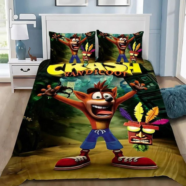 Bettwäscheset Crash Bandicoot von Binchi Fitness mit Bettbezug und Kissenbezug, Mehrfarbig, Breite: 70 cm, Tiefe: 130 cm - Bild 1