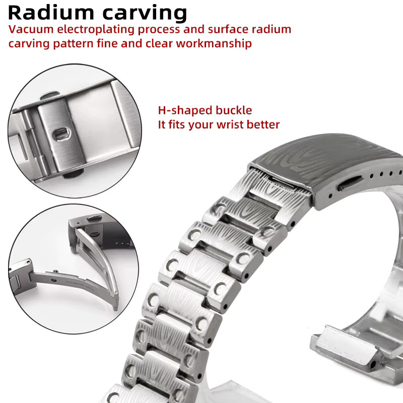 Uhrenarmband Edelstahl, Silber - Bild 3
