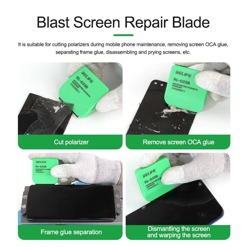 RELIFE RL-023B Magnetische Nacharbeitsklinge Mehrzweck-Magnetrakel in Grün für die Tablet- und Telefonreparatur - Bild 2