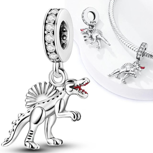 Anhänger Jurassischer T-Rex Fliegender Drache, 925 Silber, Zirkonia, Damen - Bild 1