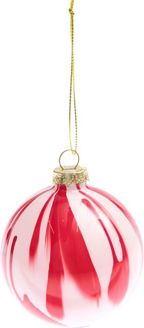 Rico Design Glaskugel Weiß marmoriert aus Glas für Weihnachten - Bild 1