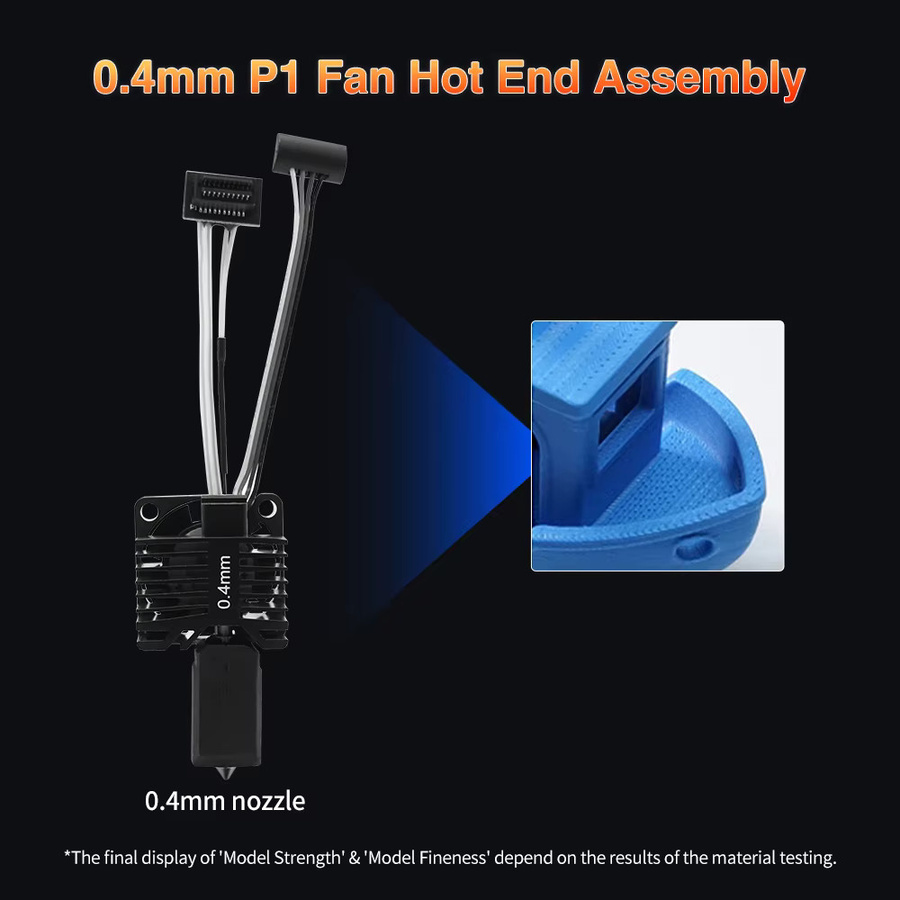 Bambu Lab Hotend Upgrade Set mit Kühlventilator, Hartstahldüsen und Thermistor für X1, X1C, P1P und P1S 3D-Drucker in Schwarz - Bild 2