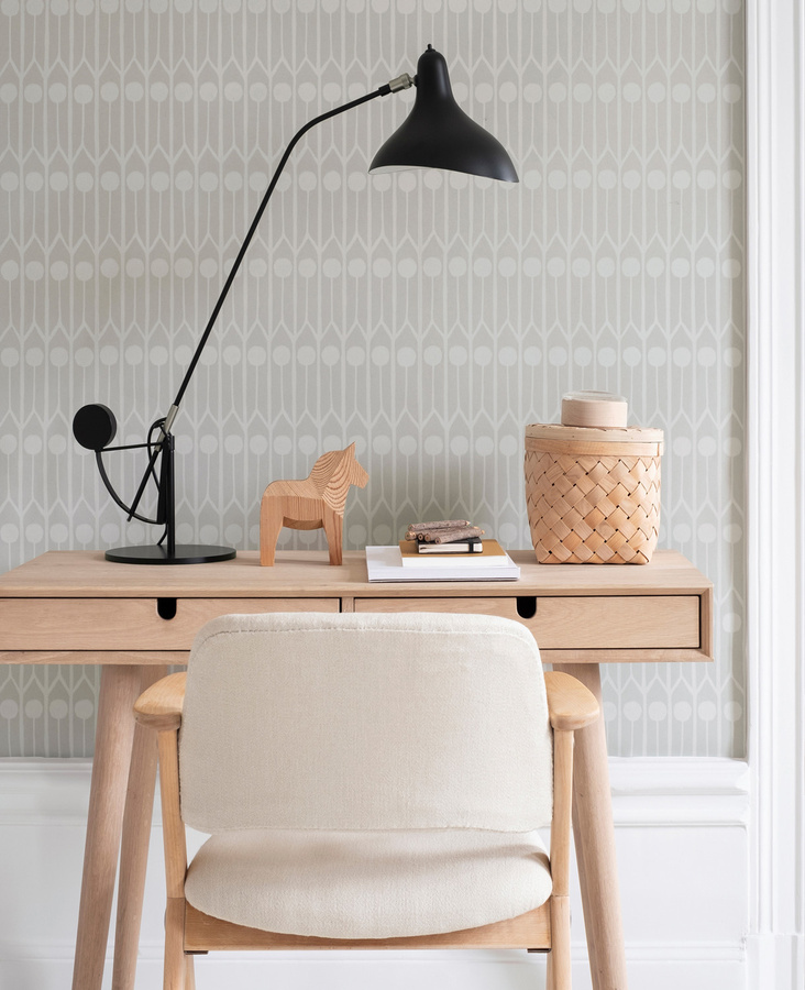 Littlephant Tapete Feathers in Grau und Sandstone im skandinavischen Design aus Vlies - Bild 1