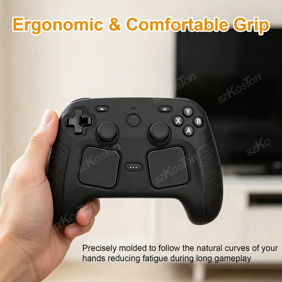 SZKOSTON Silikon-Schutzhülle für Steam Controller 2 in Schwarz, rutschfeste und stoßfeste Schutzschale - Bild 6