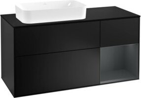 V&B Waschtischunterschrank Finion mit Wandbeleuchtung, Breite: 120 cm, Tiefe: 50,1 cm, Höhe: 50,1 cm, lackiert in Blau - Bild 1