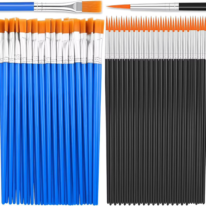 CHENJ Malpinsel-Set, Kunstpinsel mit Rund- und Flachkopf, 50-teiliges Set - Bild 2