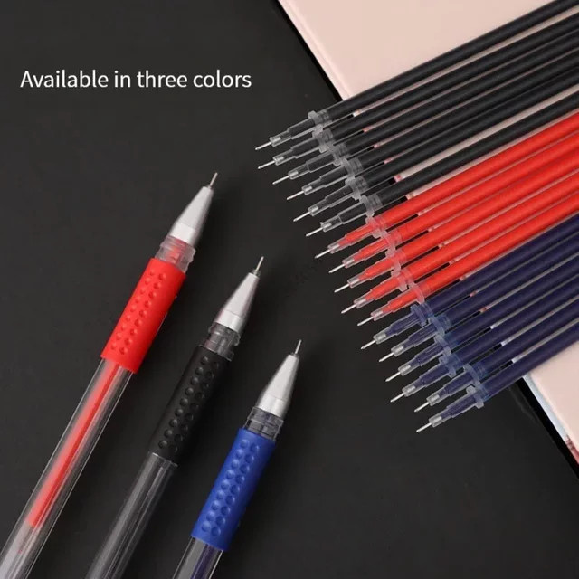 Gelstifte Set mit 0,5 mm Spitze in Schwarz, Blau und Rot inklusive austauschbarer Nachfüllungen für Schule und Büro - Bild 1