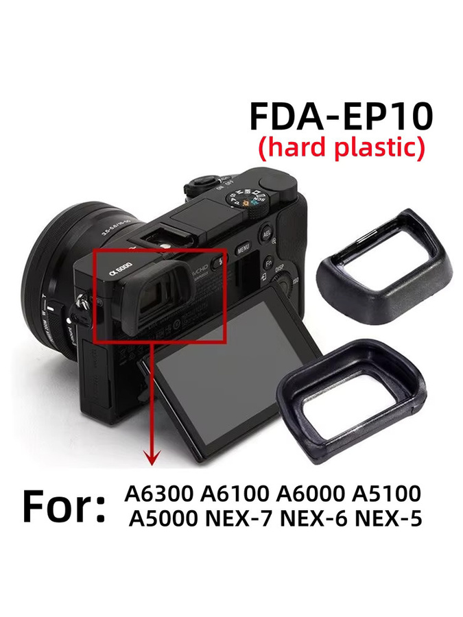 Sony Ersatz-Augenmuschel Sucher aus ABS-Kunststoff in Schwarz für A6300 A6100 A6000 A5100 A5000 NEX-7 NEX-6 NEX-5 - Bild 6