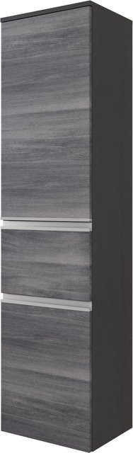 Held Möbel Midischrank Neapel in Eiche Rauchsilber-Graphitgrau B/T/H: 40 x 35 x 154 cm - Bild 1