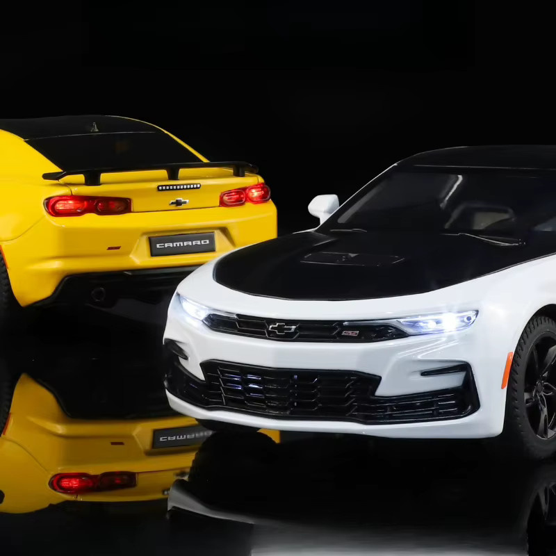 MAKEDA 2023 Camaro Sportwagen-Modell, Druckguss-Metallspielzeug, 1:24, Gelb - Bild 3