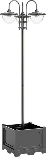 Furnicato Solar Laterne Stehleuchte aus Metall in Schwarz für Garten und Terrasse, Höhe: 189 cm, IP44, mit LED und Dämmerungssensor - Bild 1