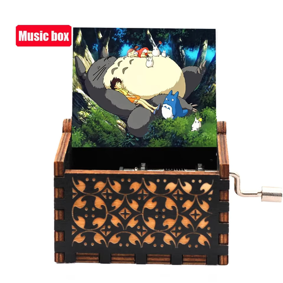 Bandai Studio Ghibli Totoro Spieluhr Figur, Holz, antik geschnitzt - Bild 1