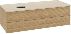 V&B Waschtischunterschrank Antao mit Frontstruktur in Eiche Honig, B/T/H: 120 x 50 x 50 cm - Bild 1