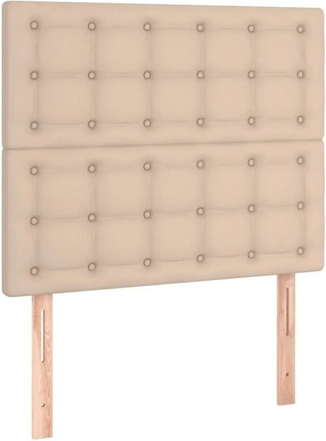 vidaXL LED Kopfteil aus Kunstleder in Cappuccino-Braun mit USB-Anschluss und integrierter Beleuchtung, Breite: 80 cm, Tiefe: 5 cm, Höhe: 118 bis 128 cm - Bild 1