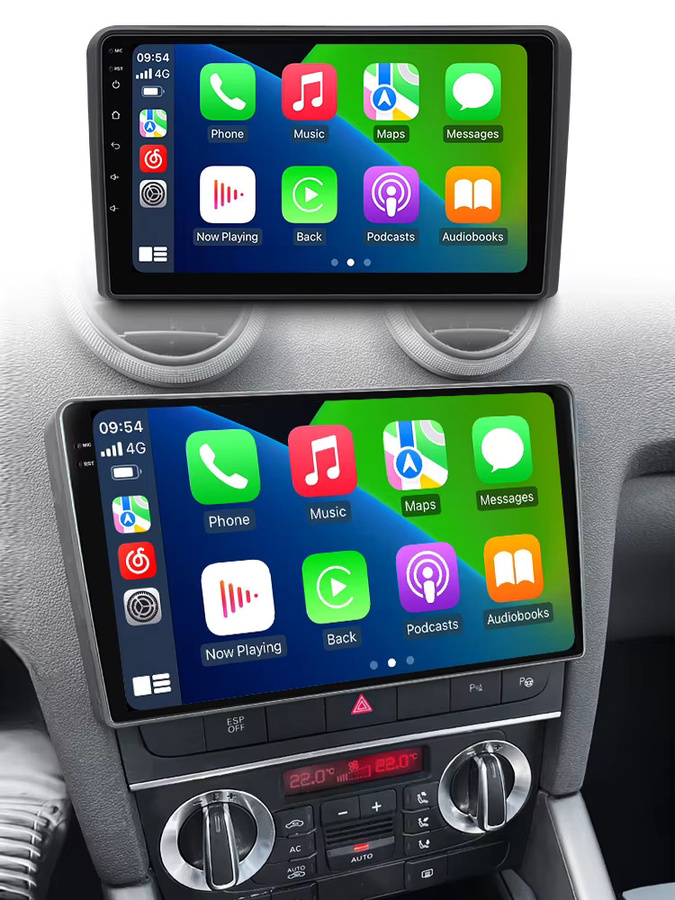 NaviTree Android 14 Autoradio für Audi A3 8P (2003-2013) mit GPS, CarPlay, DVR Monitor und Rückfahrkamera in Schwarz - Bild 5