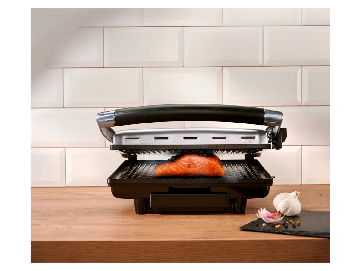 SILVERCREST Panini Maker SPM 2000 E2 aus Edelstahl und Aluminium in Silber - Bild 3