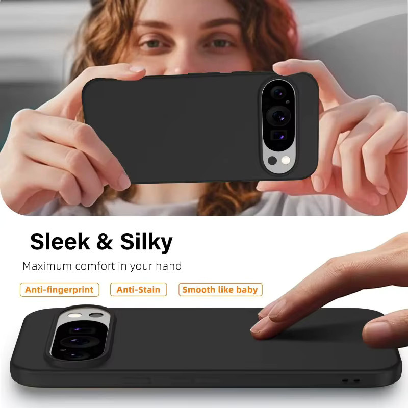 Schlanke und matte TPU-Handyhülle mit Linsenschutz für Google Pixel 10 Pro, 10 Pro XL, 9 und 8 in Schwarz - Bild 5