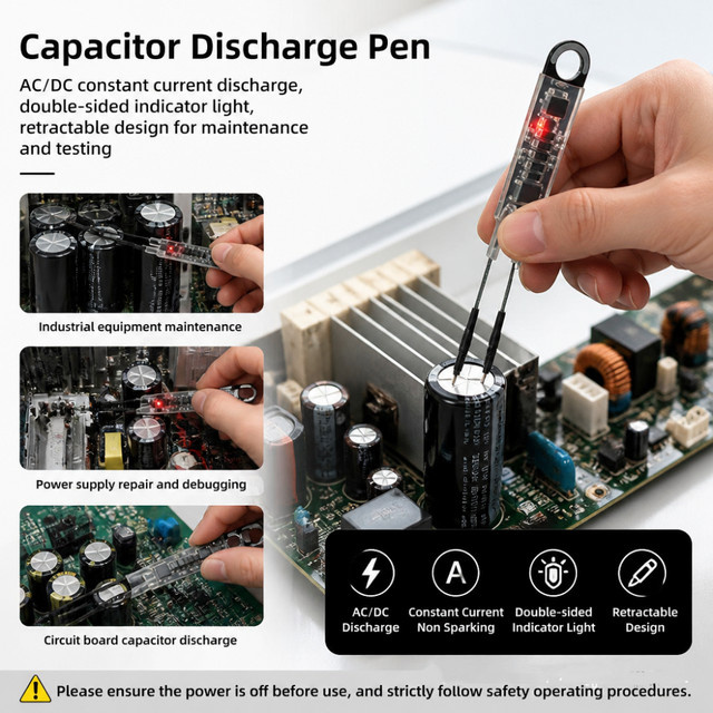 diymore Kondensator Entladestift Modul zur schnellen Entladung mit 1000UF Kondensator und LED-Anzeige - Bild 1