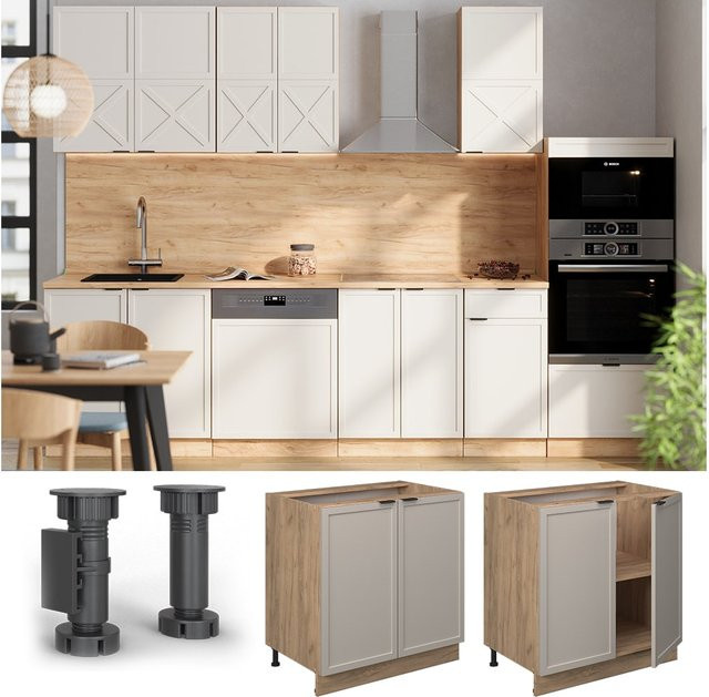 Vicco Unterschrank Fame-Line in Eiche Grau-Beige mit Breite: 80 cm ohne Arbeitsplatte - Bild 1