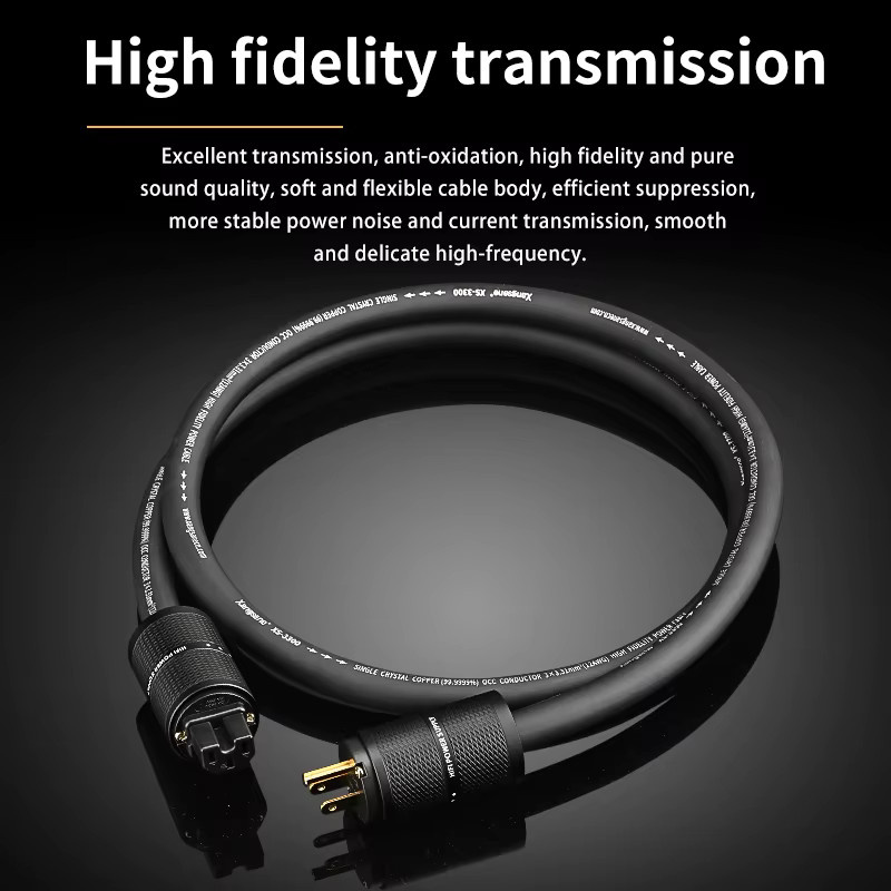 Xangsane Refrigeration 6N HiFi OCC Stromkabel für Verstärker Vorder- und Hinterstufen in Schwarz mit 3 x 3,31mm² Hochleistungsleitung - Bild 6