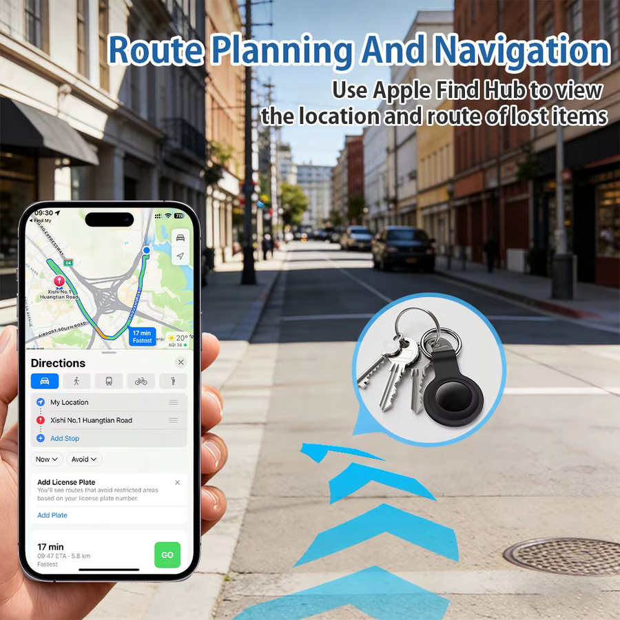 4er-Pack RSH GPS-Tracker kompatibel mit iOS Find My App, MFi-zertifizierter Fernpositionierung-Tag in Schwarz mit Rückfahrwarnung - Bild 2