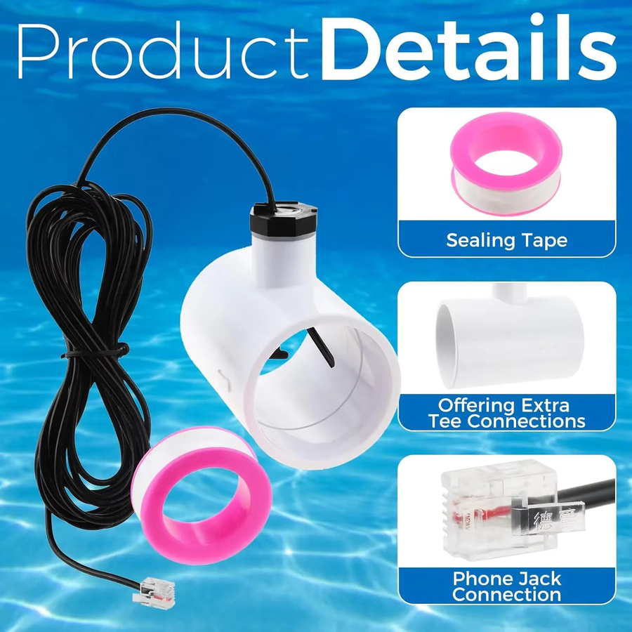 GLX-FLO-RP Durchflussschalter Pool-Durchflusssensor für Hayward und Goldline Aquarite Salt Systems Chlorgenerator, Weiß - Bild 2