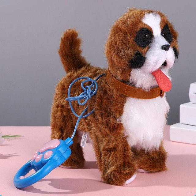 Linyi toy car Elektrisches Plüsch-Hundespielzeug mit Leine, ab 0 Jahren - Bild 1