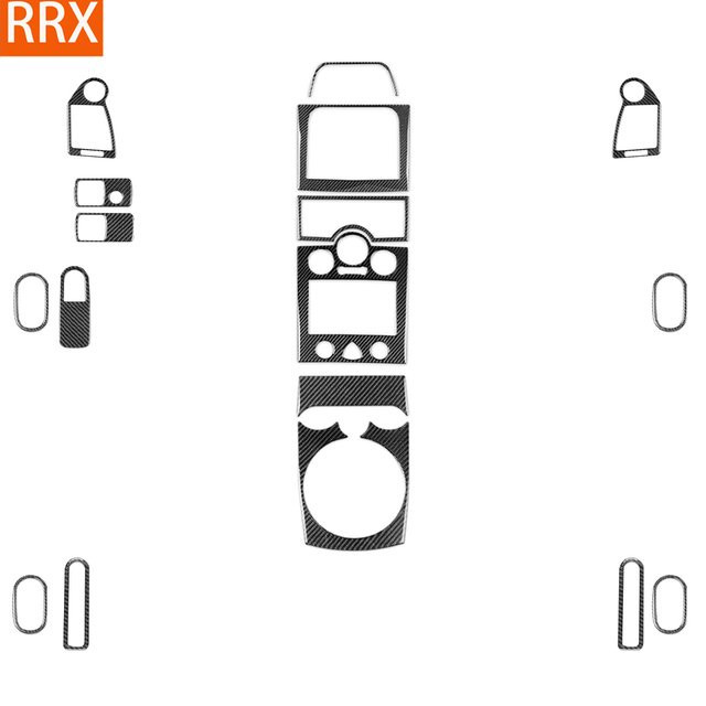 RRX CARBON Carbon-Faser Aufkleber für Renault Megane II 2004-2008 in Schwarz für Radio-AC/CD-Schalttafel und Türverkleidung - Bild 1