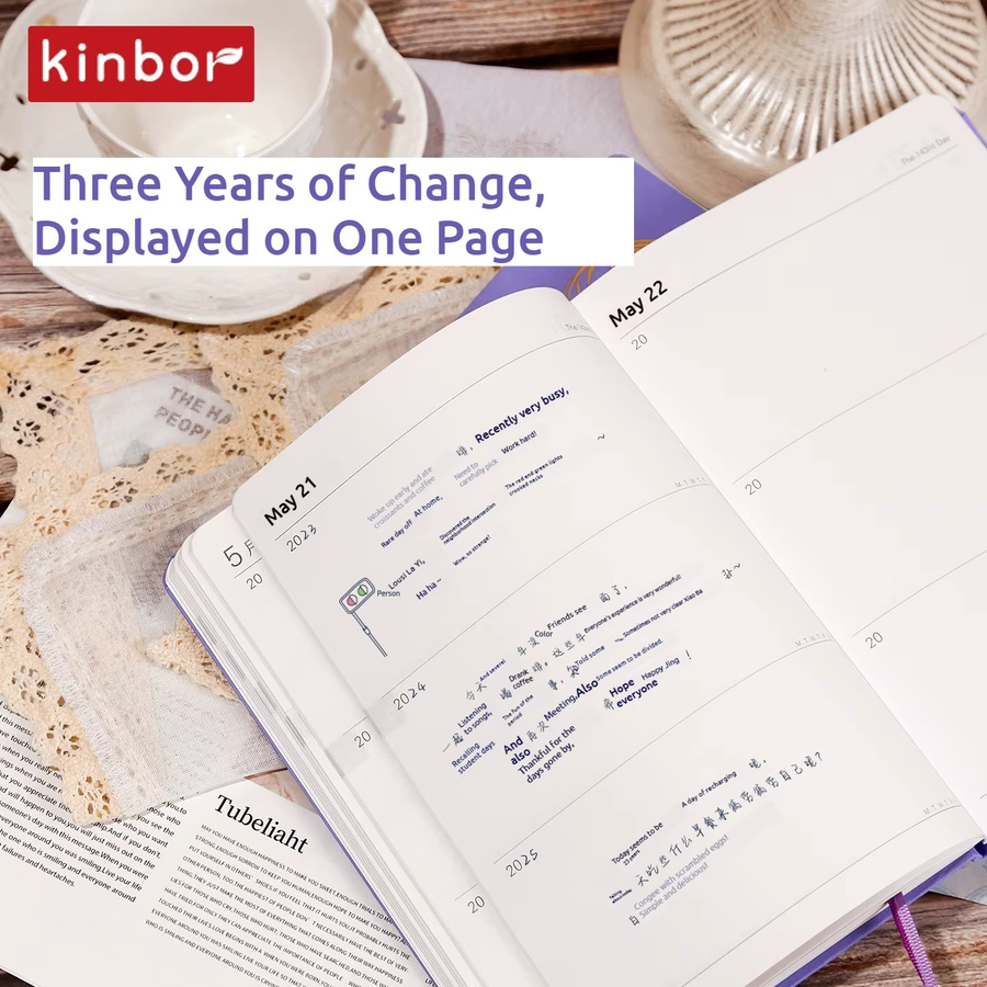 Kinbor Plan-Sammlung Illustrations-Notizbuch A5 für 3–5 Jahre, 64 g, selbstfüllendes Tagebuch zum Zeitmanagement - Bild 2