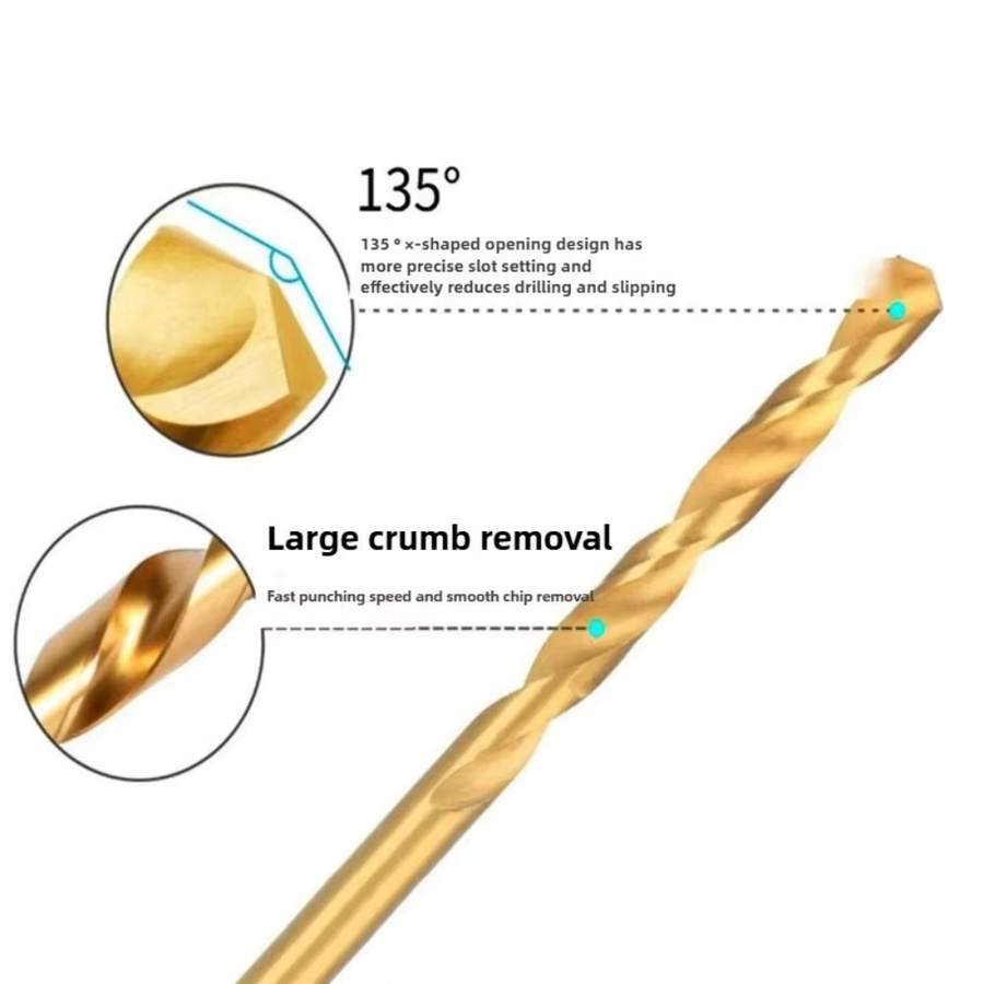 13er Set Micro Twist Bohrer Bits für Gravur und Lochbohrungen mit 2,35 mm Schaft, Durchmesser 0,8 mm bis 2,0 mm, Goldfarben - Bild 2