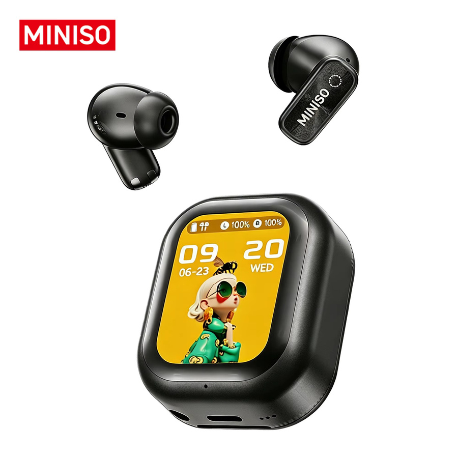 MINISO MS125 Kabellose Bluetooth In-Ear Kopfhörer mit HD-LCD-Display in Schwarz - Bild 7