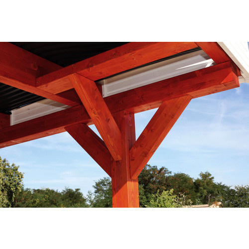 Skan Holz Carport Spessart aus Leimholz mit Aluminium-Dachplatten in Nussbraun, B: 611 cm, T: 846 cm, H: 258 cm - Bild 4