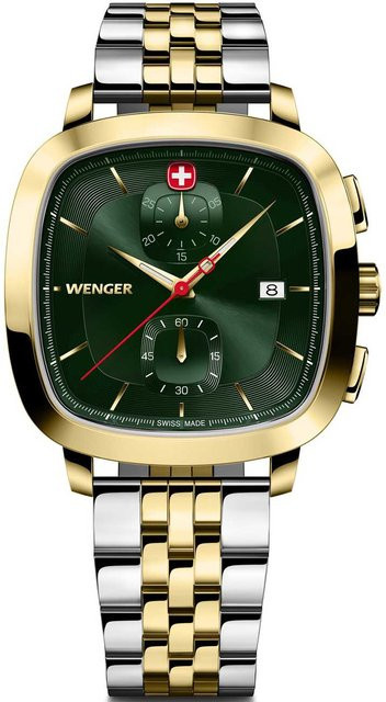 Wenger Chronograph, Quarz, Edelstahl, Grün, 40 mm, Herren - Bild 1